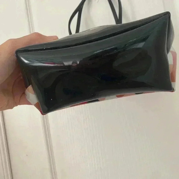 Macys NYC Vintage Small Shopper Tote Argyle Pattern Plastic Tote Bag - Picture 10 of 11